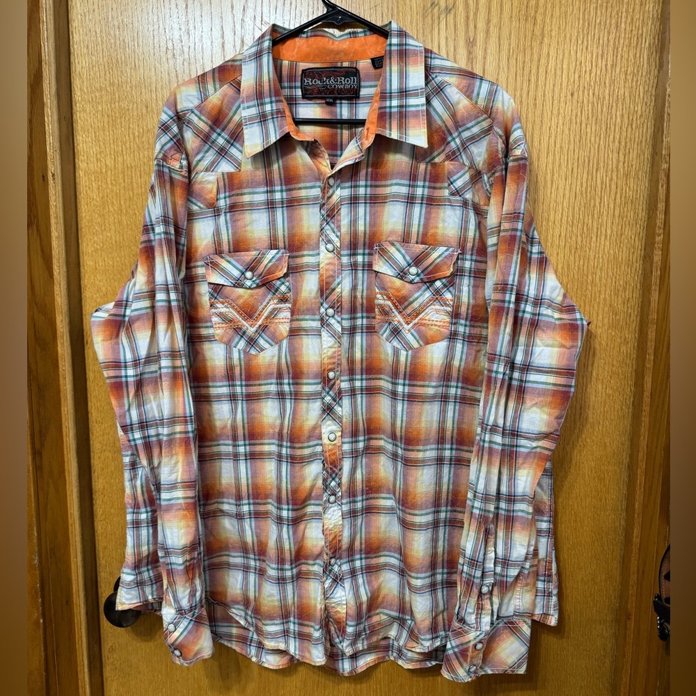 Rock & Roll Cowboy Men's Pearl Snap Button Up 2XL